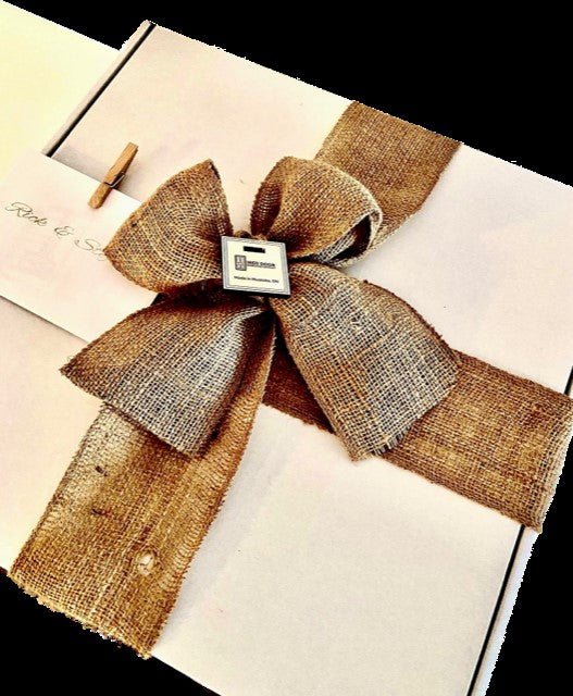 White Tray Box with Jute Ribbon - The Red Door Engraving Company Inc.