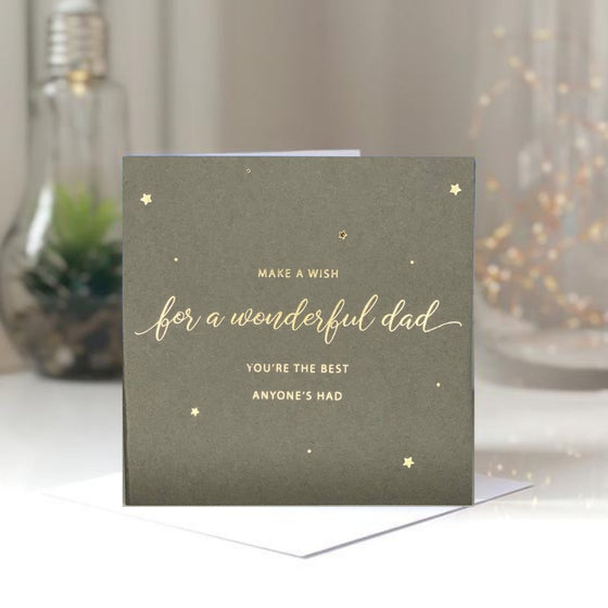 Wonderful Dad Card - Grey - The Red Door Engraving Company Inc.